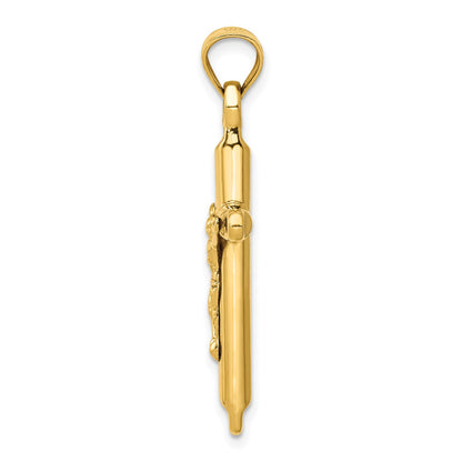 14k Hollow Crucifix Pendant