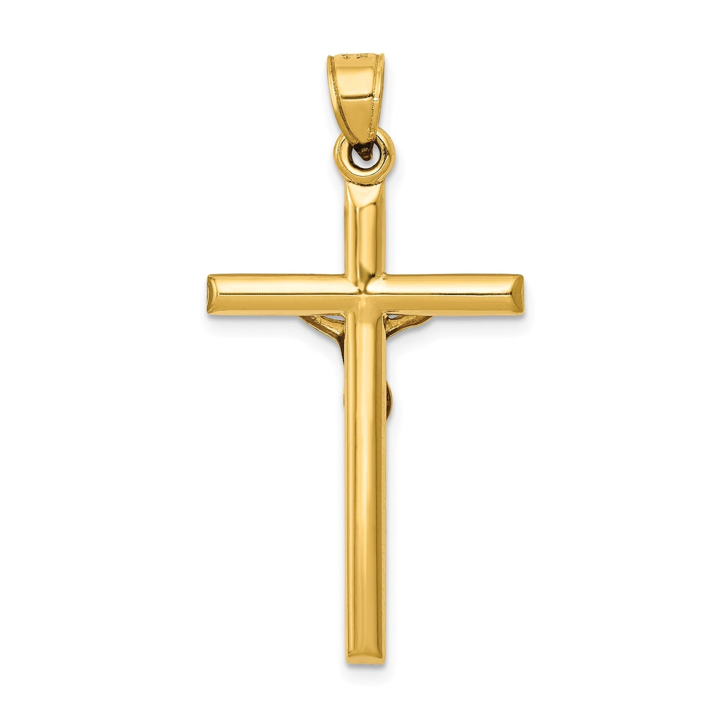 14k Hollow Crucifix Pendant