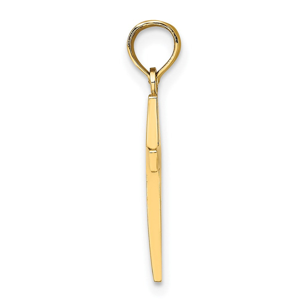 GCM  14k Beveled Cross Charm