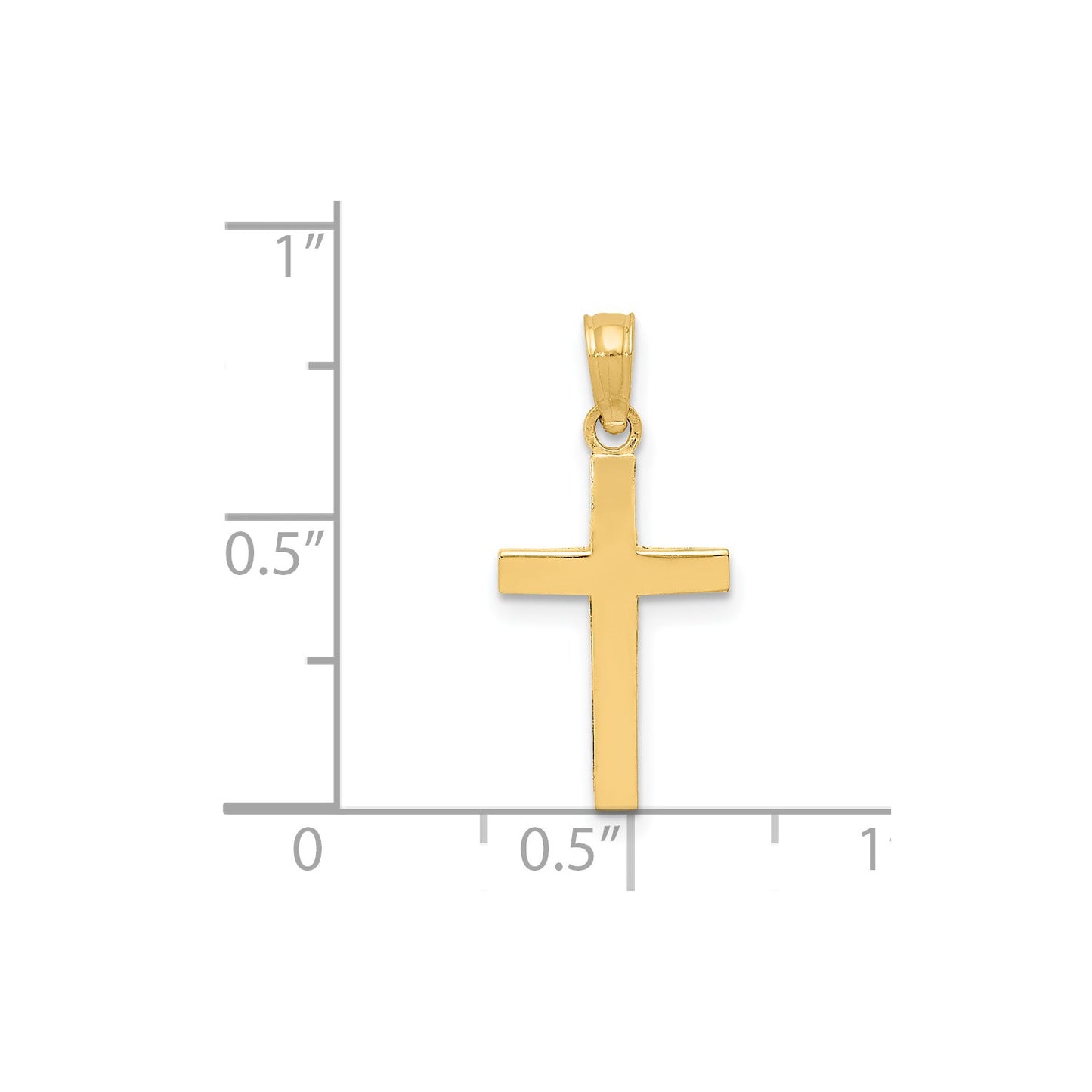 14k Beveled Cross Charm