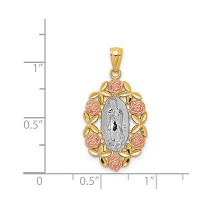 14K Two-Tone w/White Rhodium Guadalupe Pendant