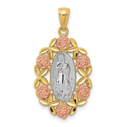 14K Two-Tone w/White Rhodium Guadalupe Pendant