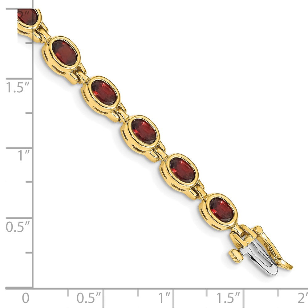 14k Oval Gemstone Garnet Bracelet