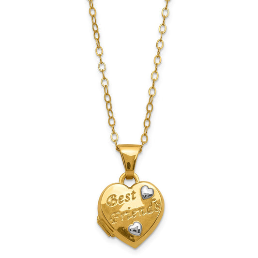 GL 14KY CABLE LINK W/ RHOD PLATE HEART LOCKET