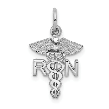 14k White Gold RN Charm