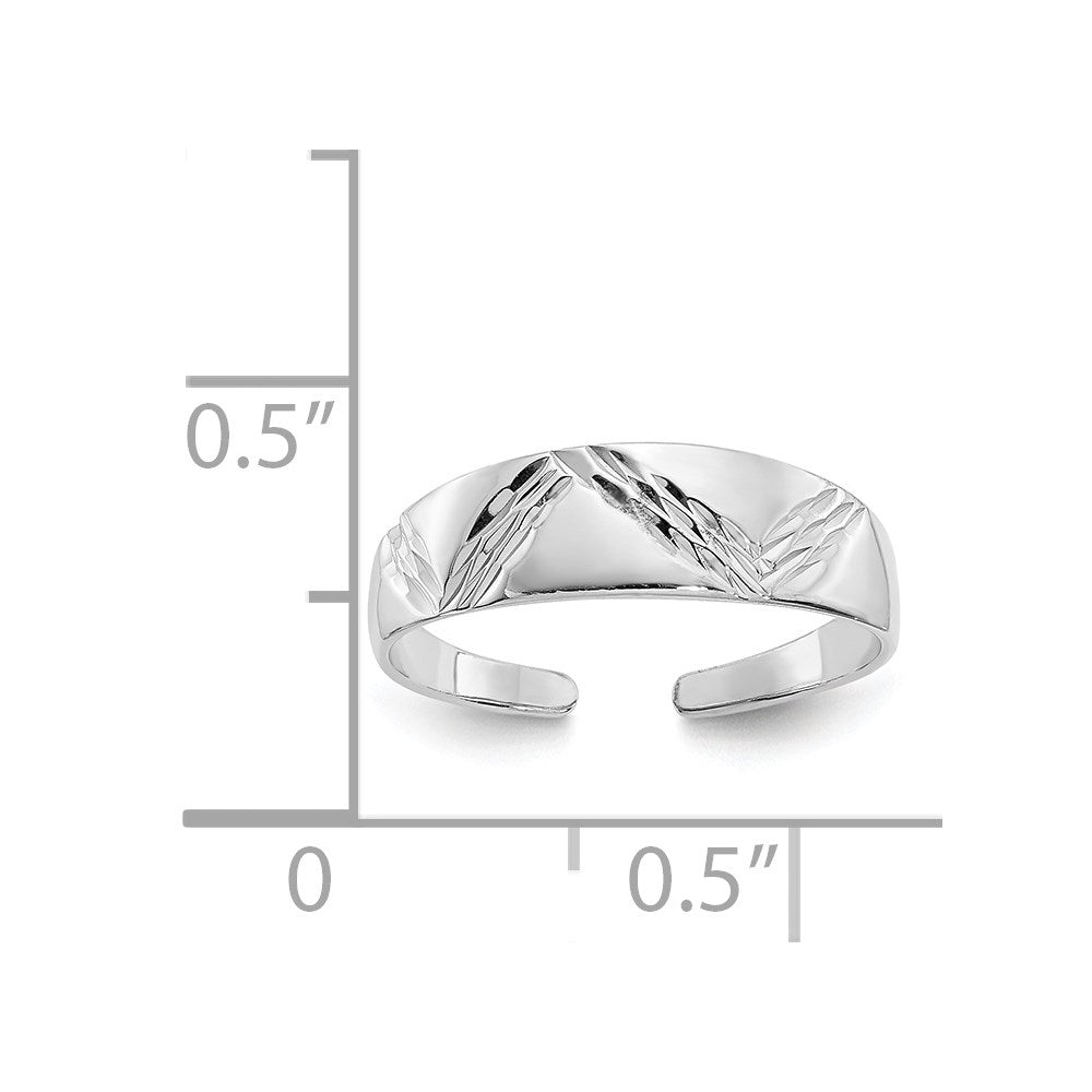 GR 14k White Gold Fancy Toe Ring
