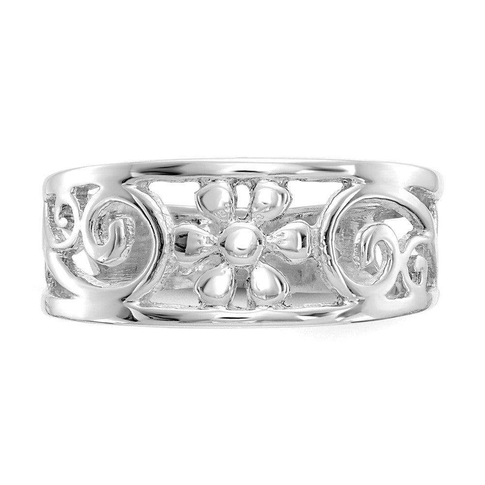 GR 14k White Gold Floral Toe Ring