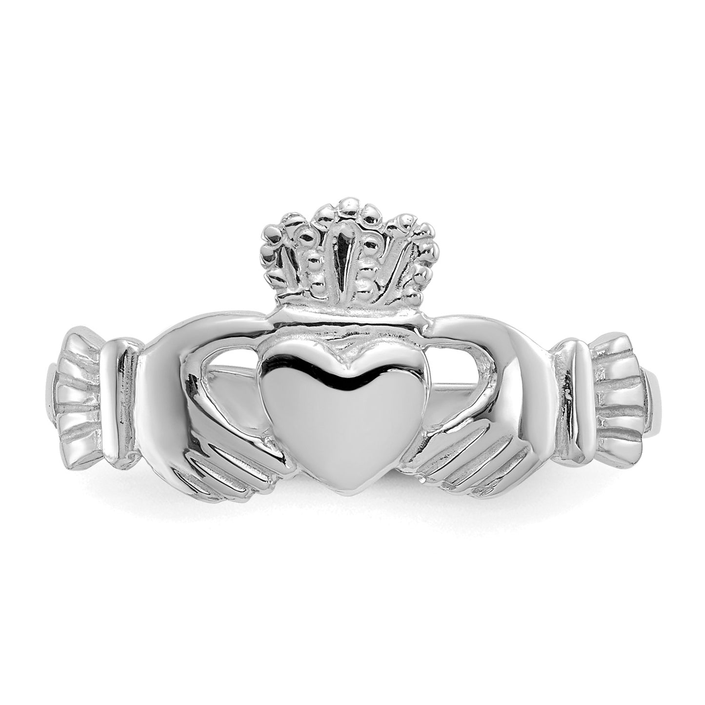 14k White Gold Ladies Claddagh Ring