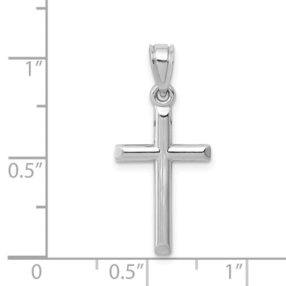 GP 14k White Gold Hollow Cross Pendant