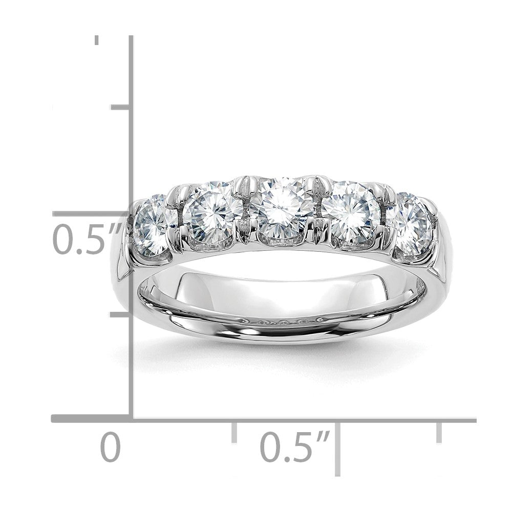 14kw Gold 1ct. 5 Stone G H I True Light Moissanite Band