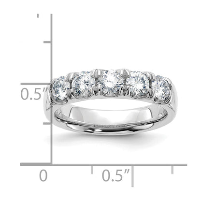 14kw Gold 1.50ct. 5 Stone Moissanite Band