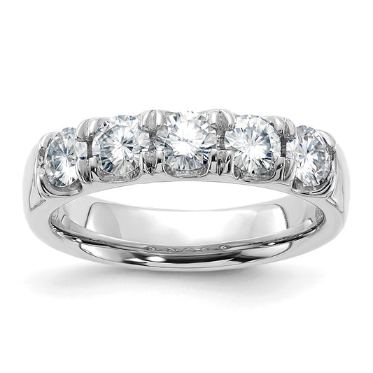 14kw 1ct. 5 Stone G H I True Light Moissanite Band