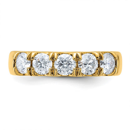 14ky Gold 1ct. 5 Stone G H I True Light Moissanite Band