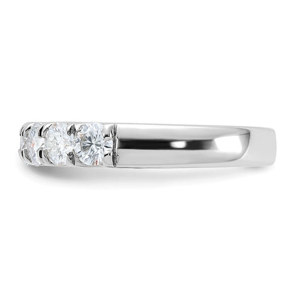 14kw Gold 1ct. 7 Stone D E F Pure Light Moissanite Band