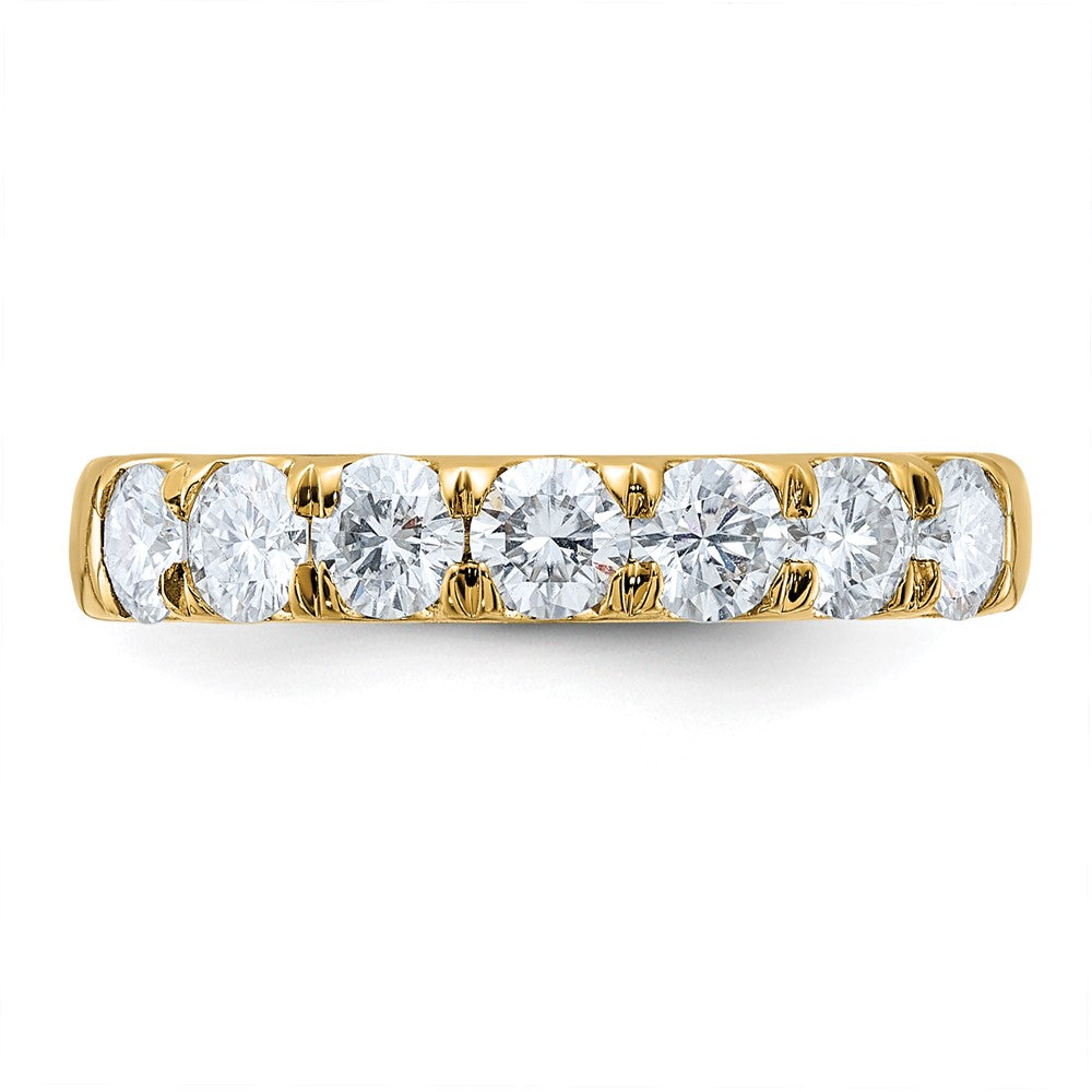 14ky Gold 1ct. 7 Stone D E F Pure Light Moissanite Band