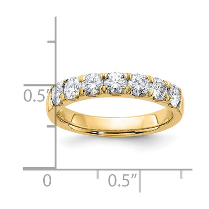 14ky Gold 1ct. 7 Stone D E F Pure Light Moissanite Band