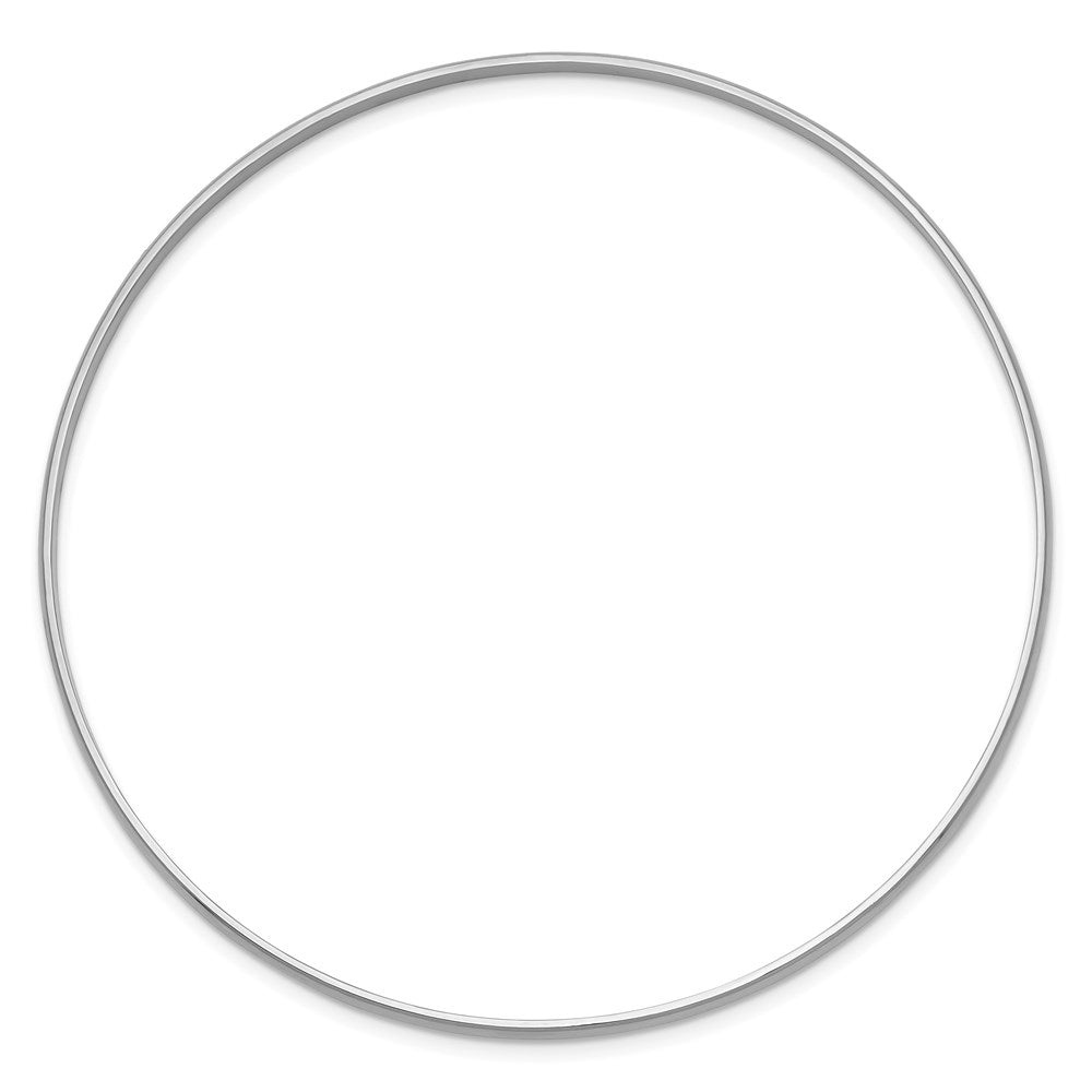 GB 14k White Gold 2mm Solid Polished Half-Round Slip-On Round Bangle Bracelet