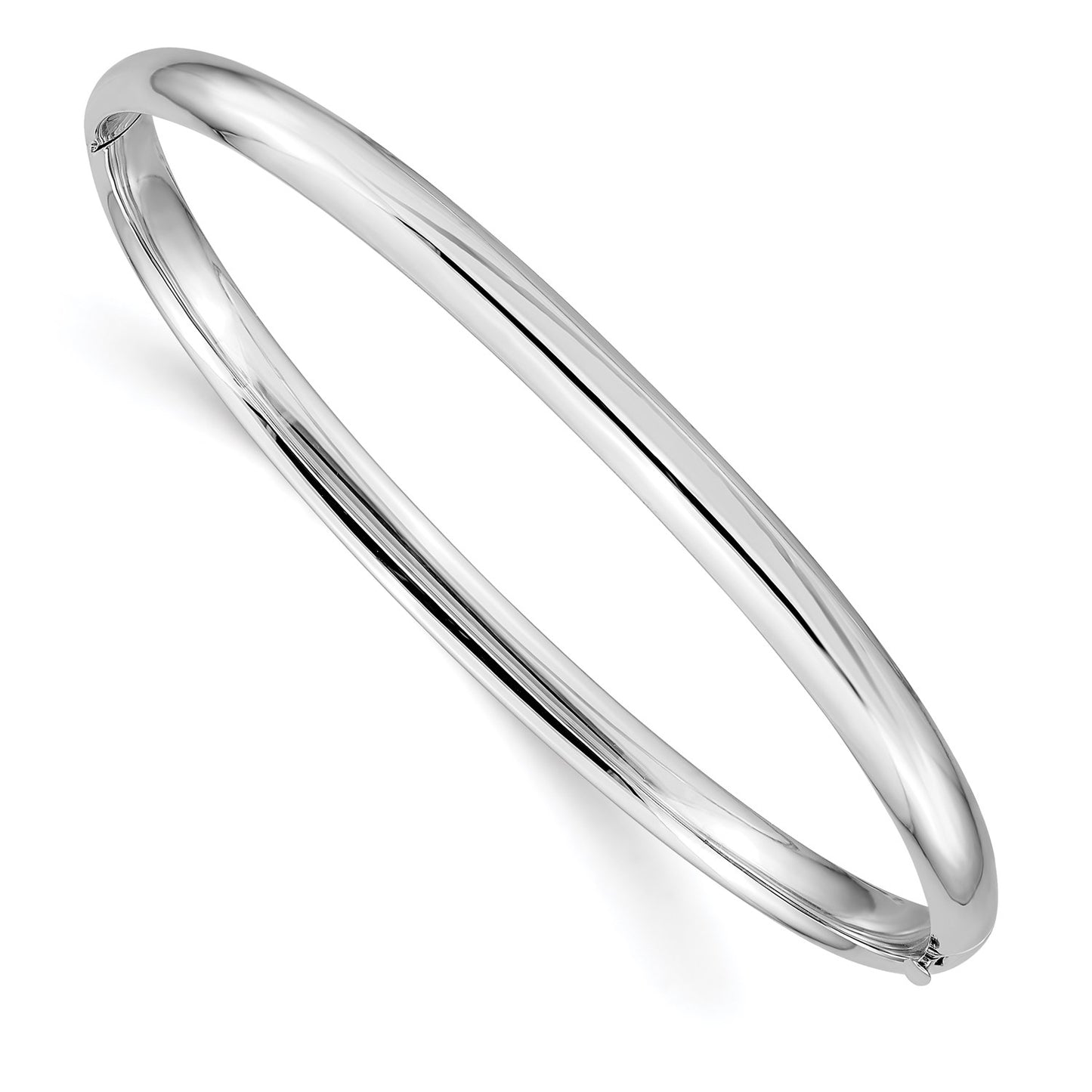 14k White Gold High Polished 5.0mm Hinged Bangle