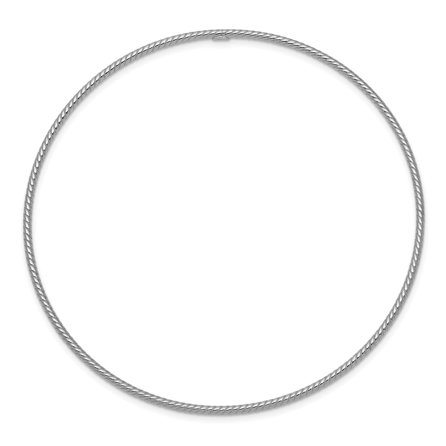 14k 1.5mm White Gold Textured Slip-on Bangle Bracelet