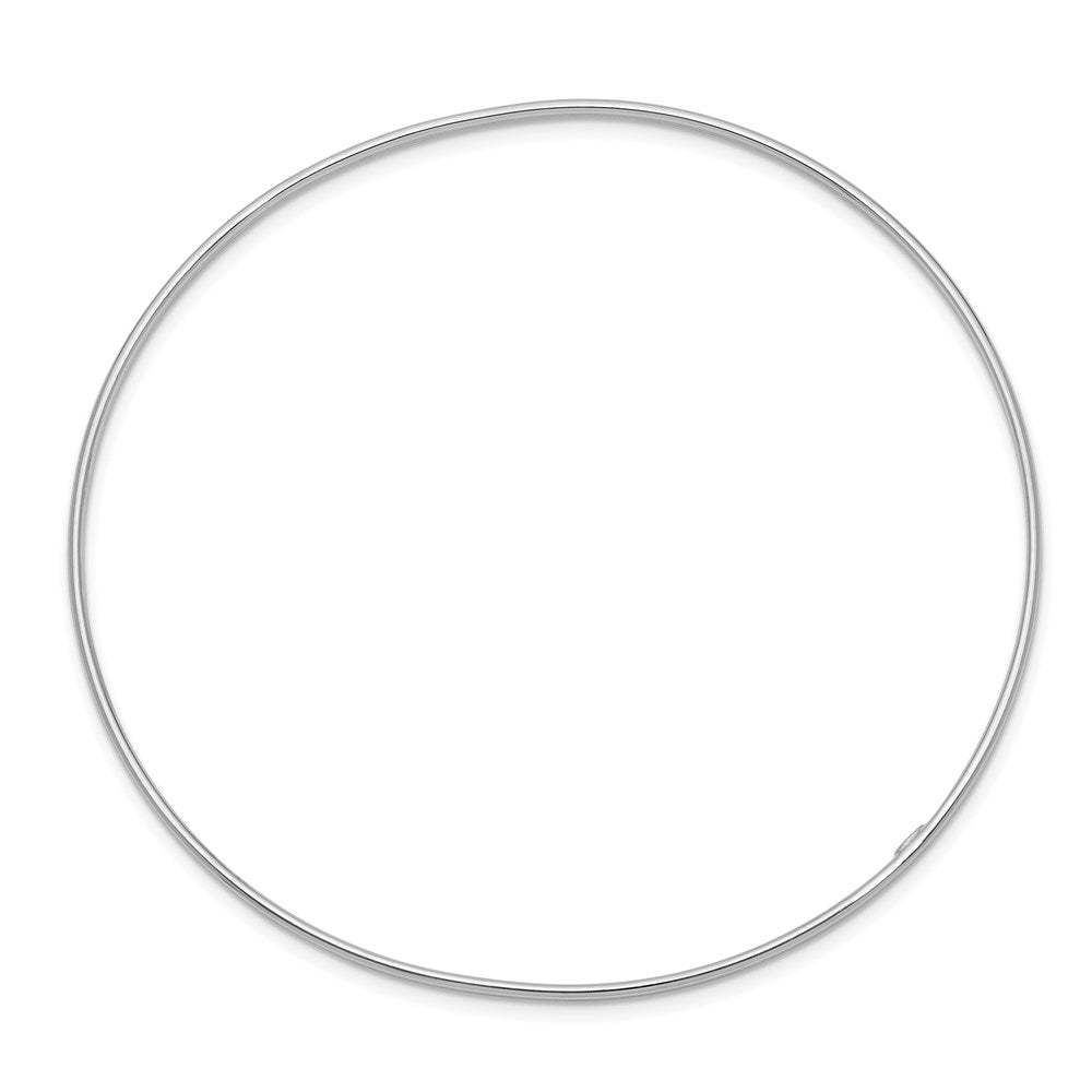 GB 14k White Gold Polished 1.50mm Slip-on Round Bangle Bracelet