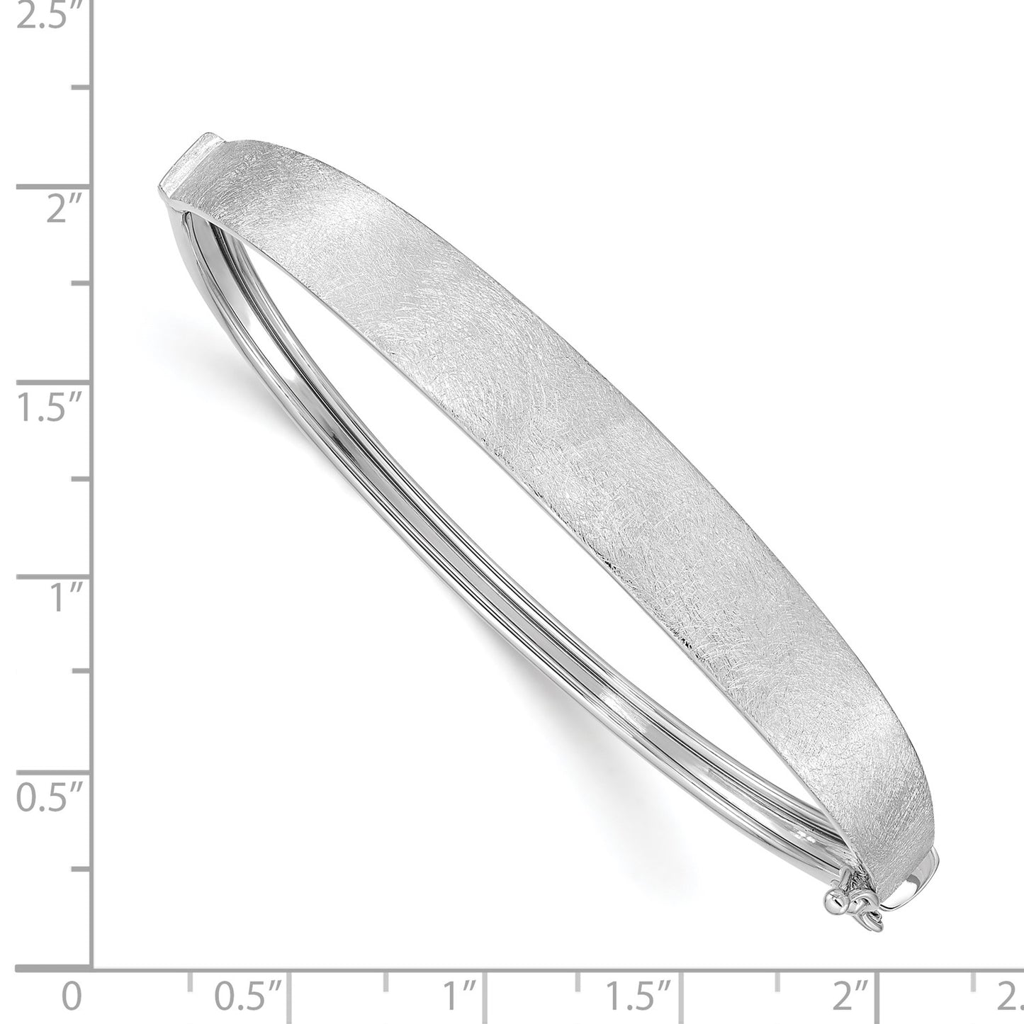 14k White Gold Satin Finish Graduated Hinged Bangle