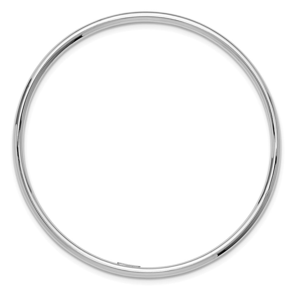 GB 14k White Gold Polished 3.00mm Slip-on Round Bangle Bracelet