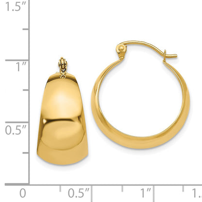 GE 14k Polished 10.5mm Tapered Hoop Earrings
