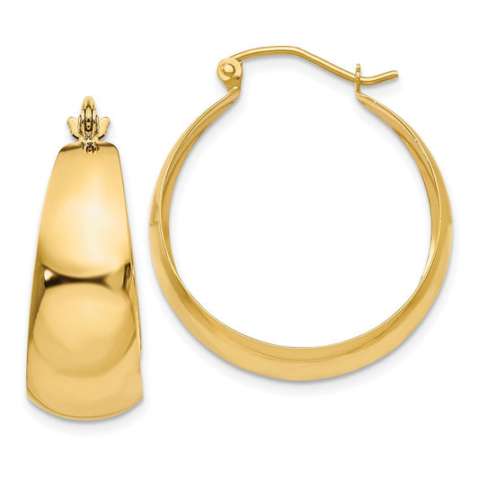 GE 14k Polished 10.5mm Tapered Hoop Earrings