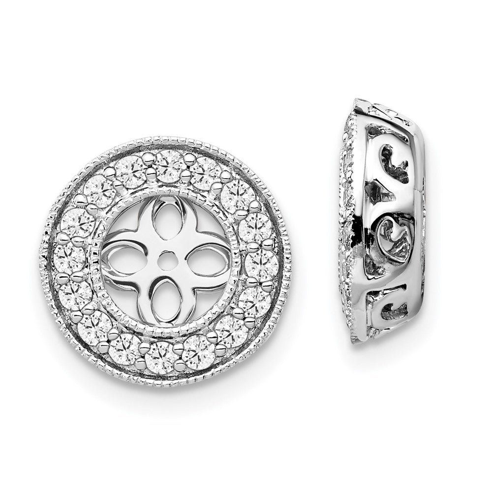 True Origin 14K White Gold 1/2 carat Lab Grown Diamond VS  D E F  for 5-5.5mm Studs Earring Jackets