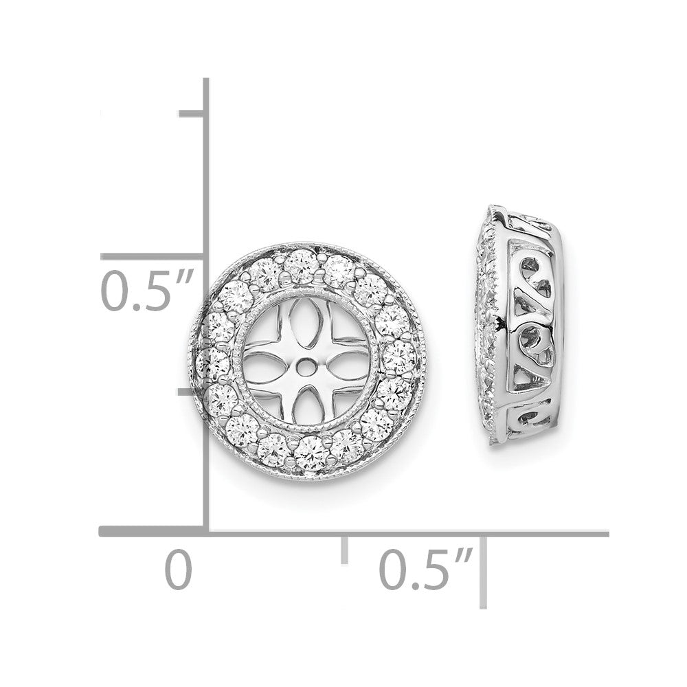 True Origin 14K White Gold 1/2 carat Lab Grown Diamond VS  D E F  for 5.5-6mm Studs Earring Jackets