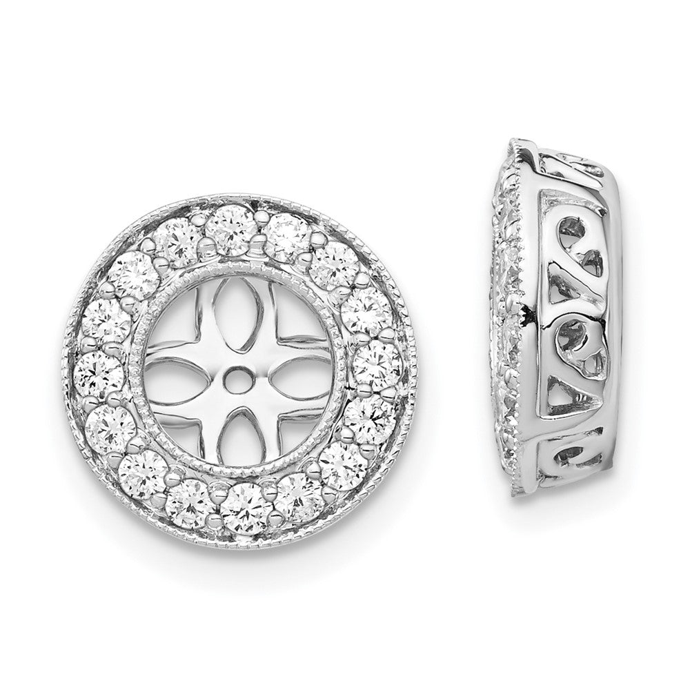 True Origin 14K White Gold 1/2 carat Lab Grown Diamond VS  D E F  for 5.5-6mm Studs Earring Jackets