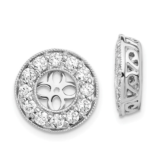 True Origin 14K White Gold 1 carat Lab Grown Diamond VS  D E F  for 5.5-6mm Studs Earring Jackets