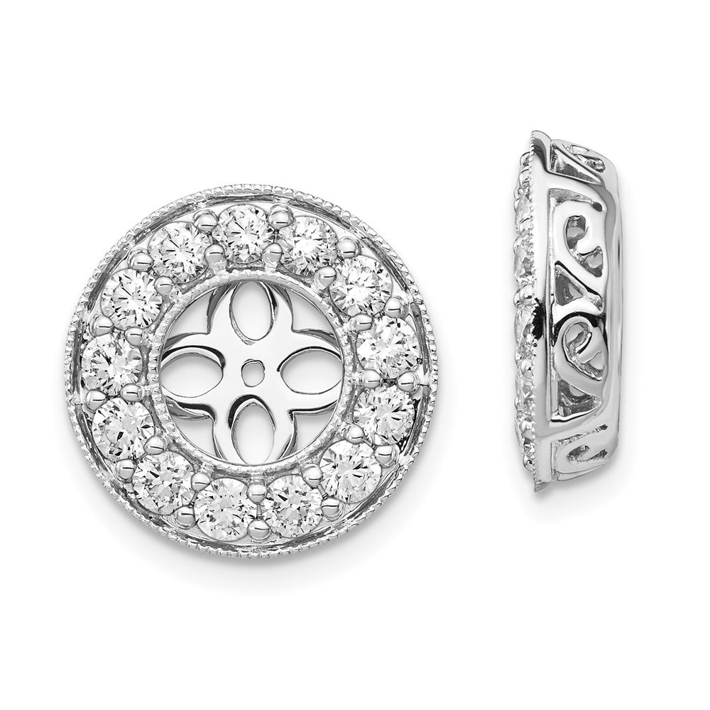 True Origin 14K White Gold 1 1/4carat Lab Grown Diamond VS  D E F  for 6-6.5 mm Studs Earring Jackets