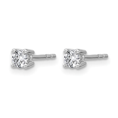 LGWE 14k White Gold 1/3 carat Lab Grown Diamond VS+ F+ Round Complete Four Prong Heavyweight Stud Earrings