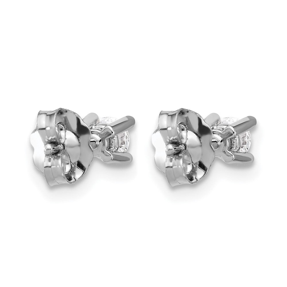 LGWE 14k White Gold 1/3 carat Lab Grown Diamond VS+ F+ Round Complete Four Prong Heavyweight Stud Earrings