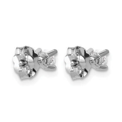 LGWE 14k White Gold 1/3 carat Lab Grown Diamond VS+ F+ Round Complete Four Prong Heavyweight Stud Earrings