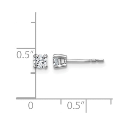 LGWE 14k White Gold 1/3 carat Lab Grown Diamond VS+ F+ Round Complete Four Prong Heavyweight Stud Earrings