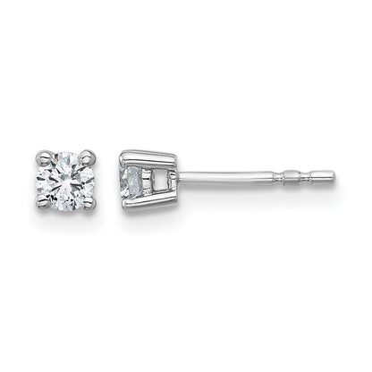 LGWE 14k White Gold 1/3 carat Lab Grown Diamond VS+ F+ Round Complete Four Prong Heavyweight Stud Earrings