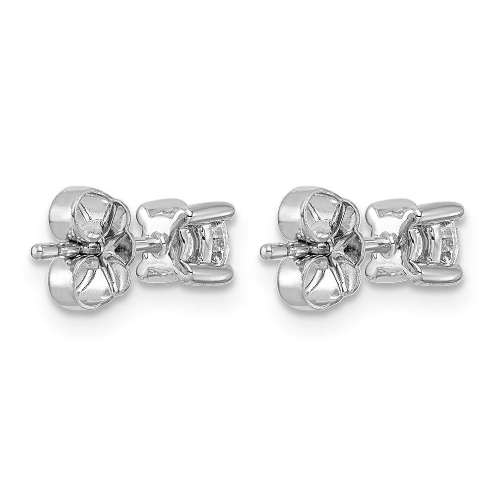 LGWE 14k White Gold 1/2 carat Certified Lab Grown Diamond VS+ F+ Round Complete Four Prong Heavyweight Stud Earrings