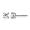 LGWE 14k White Gold 1/2 carat Lab Grown Diamond VS+ F+ Round Complete Four Prong Heavyweight Stud Earrings