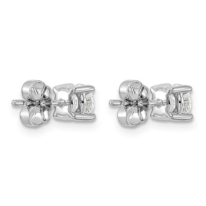LGWE 14k White Gold 1 carat Lab Grown Diamond VS+ F+ Round Complete Four Prong Heavyweight Stud Earrings