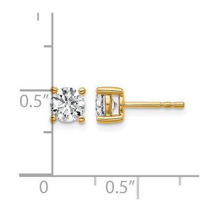 LGYE 14k 1 carat Lab Grown Diamond VS/SI+ G+ Round Complete Four Prong Heavyweight Stud Earrings
