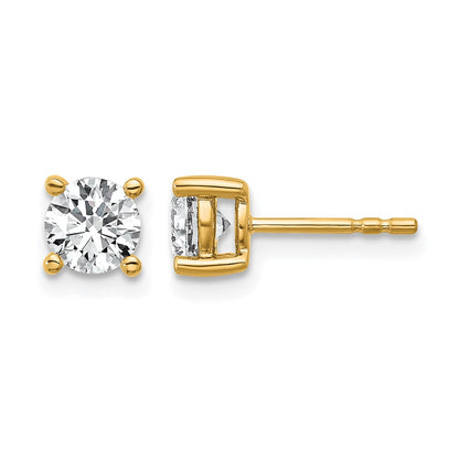 LGYE 14k 1 carat Lab Grown Diamond VS/SI+ G+ Round Complete Four Prong Heavyweight Stud Earrings