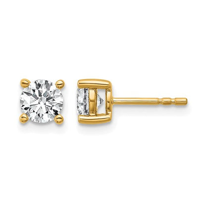 LGYE 14k 1 carat Lab Grown Diamond VS/SI+ G+ Round Complete Four Prong Heavyweight Stud Earrings