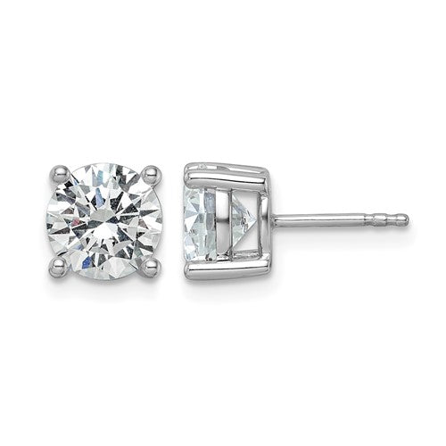LGWE 14k White Gold 3 carat Lab Grown Diamond VS+ F+ Round Complete Four Prong Heavyweight Stud Earrings