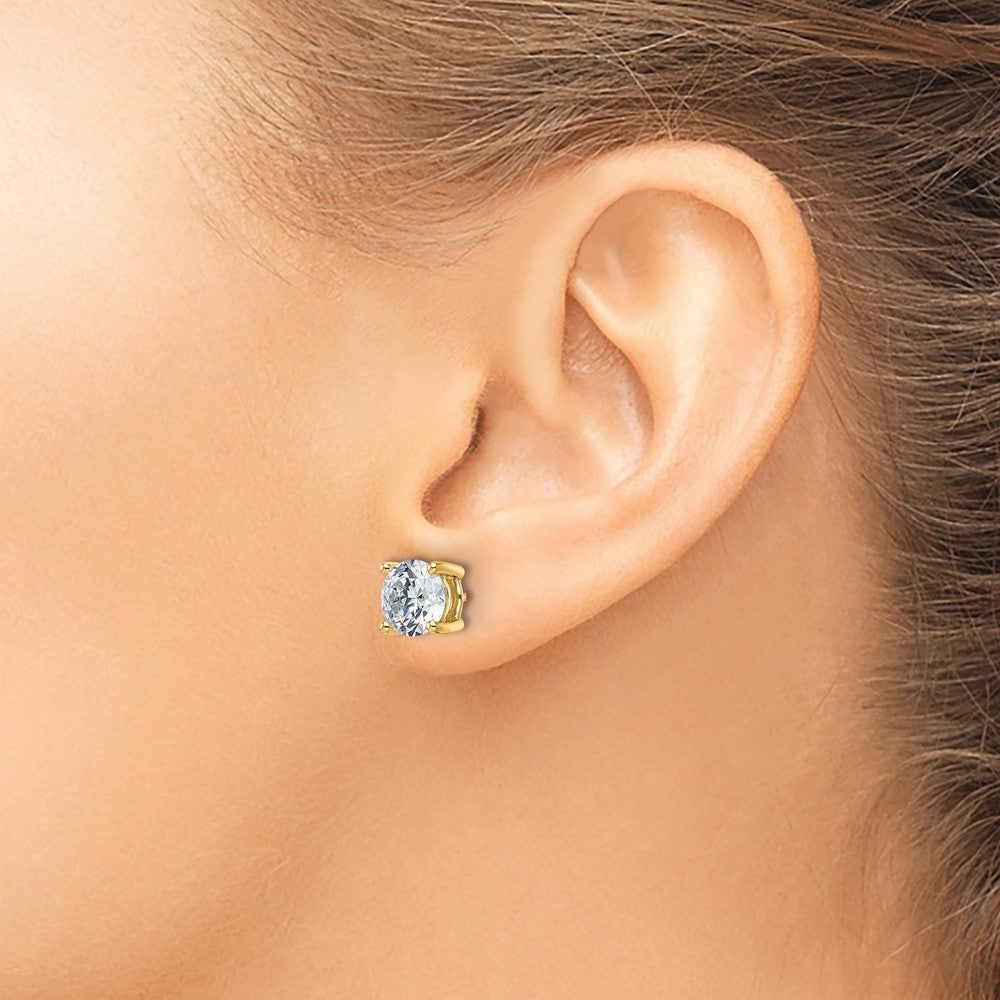 LGYE 14k 4 carat Lab Grown Diamond VS/SI+ G+ Round Complete Four Prong Heavyweight Stud Earrings