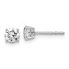 LGWE 14k White Gold 3/4 carat Lab Grown Diamond VS+ F+ Round Complete Four Prong Lightweight Stud Earrings