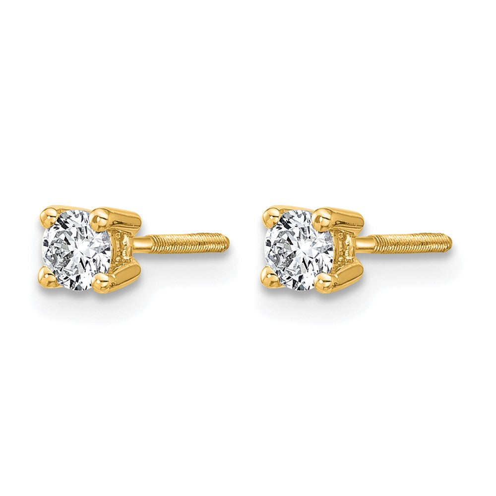LGYE 14k 1/3 carat Lab Grown Diamond VS+ F+ Round Complete Four Prong Screwback Heavyweight Stud Earrings