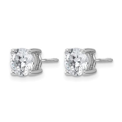 LGWE 14k White Gold 2 carat Lab Grown Diamond VS+ F+ Round Complete Four Prong Screwback Heavyweight Stud Earrings