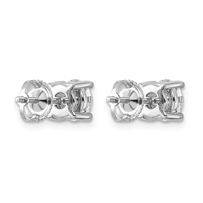 LGWE 14k White Gold 2 carat Lab Grown Diamond VS+ F+ Round Complete Four Prong Screwback Heavyweight Stud Earrings